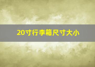 20寸行李箱尺寸大小