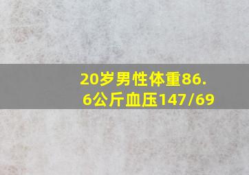 20岁男性体重86.6公斤血压147/69