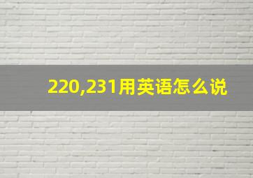 220,231用英语怎么说