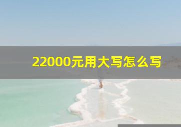 22000元用大写怎么写