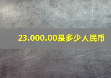 23.000.00是多少人民币