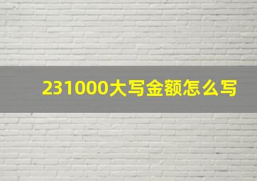 231000大写金额怎么写