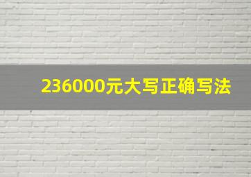 236000元大写正确写法