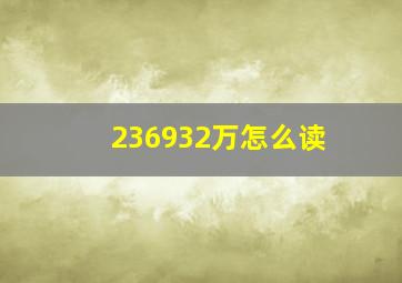 236932万怎么读