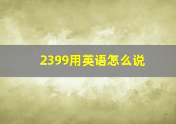 2399用英语怎么说