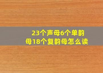 23个声母6个单韵母18个复韵母怎么读