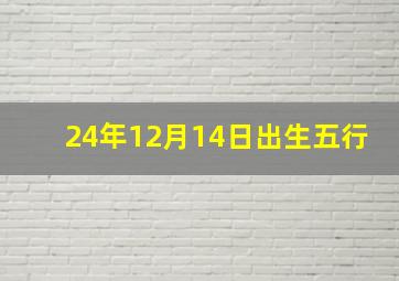 24年12月14日出生五行