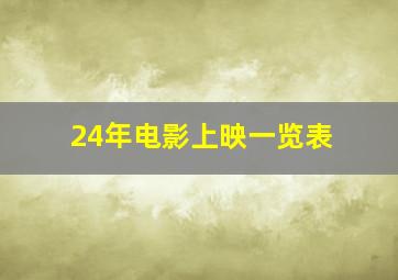 24年电影上映一览表