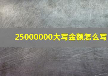 25000000大写金额怎么写