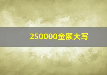 250000金额大写