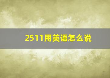 2511用英语怎么说