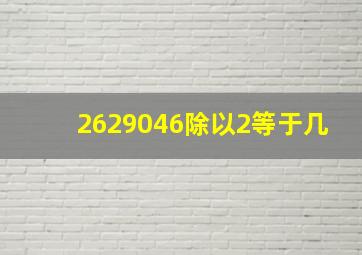 2629046除以2等于几