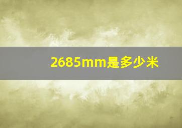 2685mm是多少米