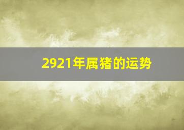 2921年属猪的运势