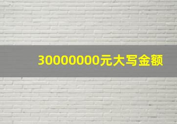 30000000元大写金额