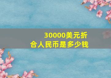 30000美元折合人民币是多少钱