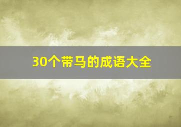 30个带马的成语大全