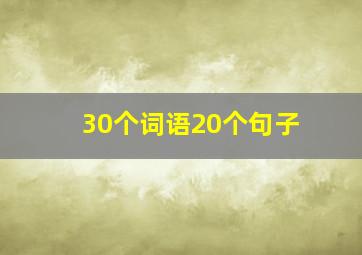 30个词语20个句子