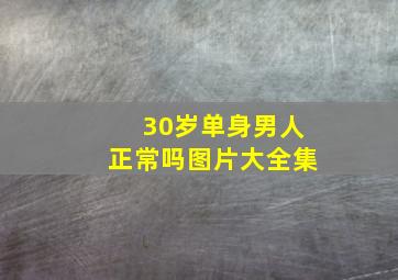 30岁单身男人正常吗图片大全集