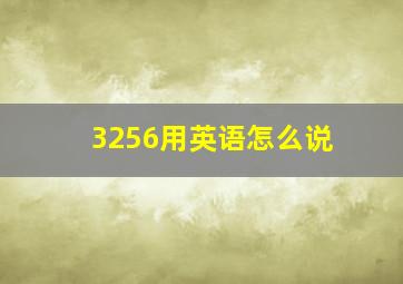 3256用英语怎么说