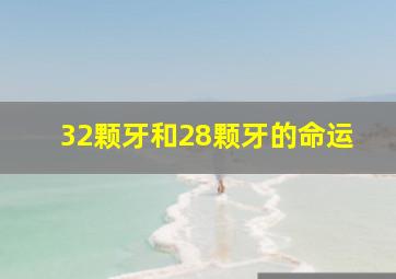 32颗牙和28颗牙的命运