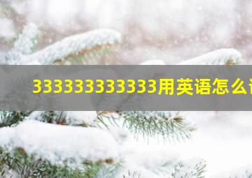 333333333333用英语怎么读