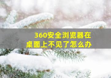 360安全浏览器在桌面上不见了怎么办