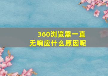 360浏览器一直无响应什么原因呢