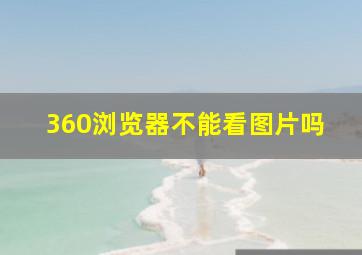 360浏览器不能看图片吗