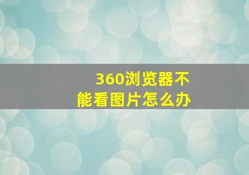 360浏览器不能看图片怎么办