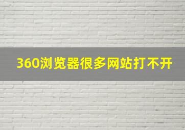 360浏览器很多网站打不开