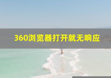 360浏览器打开就无响应