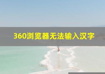 360浏览器无法输入汉字