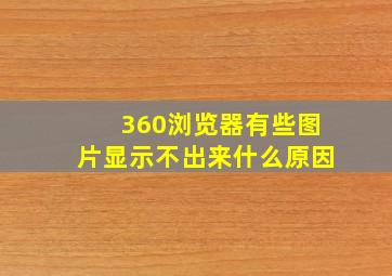 360浏览器有些图片显示不出来什么原因