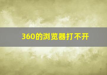 360的浏览器打不开