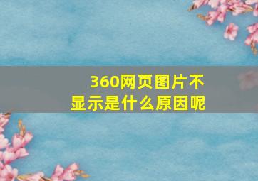 360网页图片不显示是什么原因呢