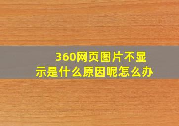 360网页图片不显示是什么原因呢怎么办