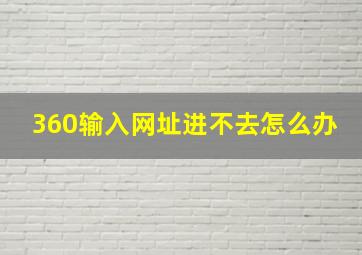 360输入网址进不去怎么办