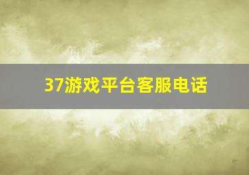 37游戏平台客服电话