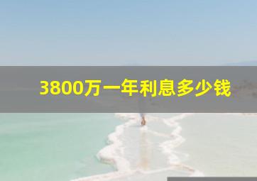 3800万一年利息多少钱