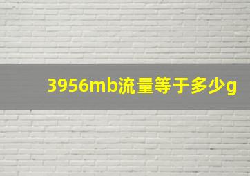 3956mb流量等于多少g