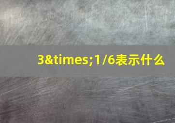 3×1/6表示什么