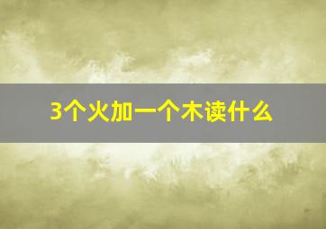 3个火加一个木读什么