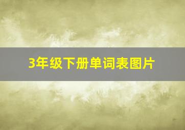 3年级下册单词表图片