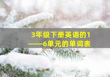 3年级下册英语的1――6单元的单词表