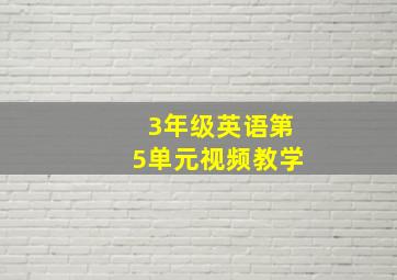 3年级英语第5单元视频教学