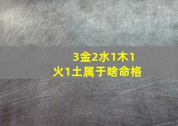 3金2水1木1火1土属于啥命格