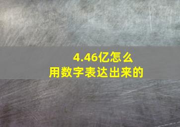 4.46亿怎么用数字表达出来的