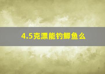 4.5克漂能钓鲫鱼么