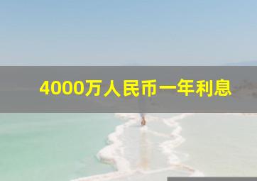 4000万人民币一年利息